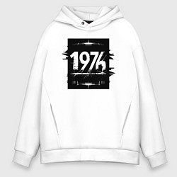 Толстовка оверсайз мужская Черный квадрат 1976, цвет: белый