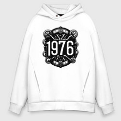 Толстовка оверсайз мужская Механический год 1976, цвет: белый