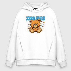 Толстовка оверсайз мужская Обиженный плюшевый мишка, цвет: белый