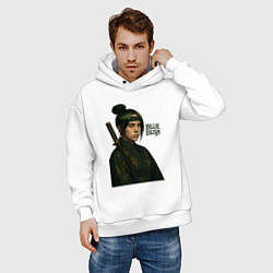 Толстовка оверсайз мужская Билли Айлиш ниндзя, цвет: белый — фото 2
