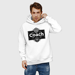 Толстовка оверсайз мужская Коуч стимпанк, цвет: белый — фото 2