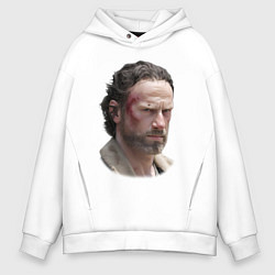 Толстовка оверсайз мужская Ходячие Мертвецы Рик Граймс, цвет: белый