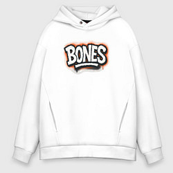 Толстовка оверсайз мужская Bones уличный логотип, цвет: белый