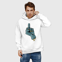 Толстовка оверсайз мужская Zombie fuck, цвет: белый — фото 2