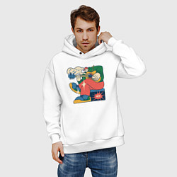 Толстовка оверсайз мужская Rock boy, цвет: белый — фото 2