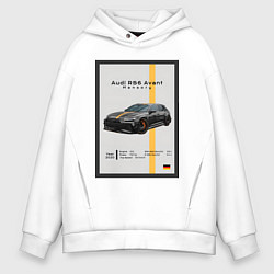 Толстовка оверсайз мужская Плакат Audi RS6 Mansory, цвет: белый