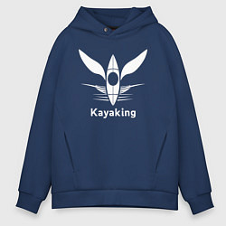 Толстовка оверсайз мужская Каякинг крылья свободы, цвет: тёмно-синий