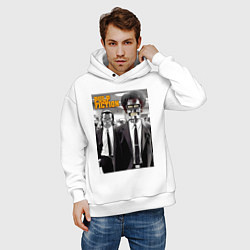Толстовка оверсайз мужская Jules Winnfield-Bender and Vincent Vega - Pulp Fic, цвет: белый — фото 2