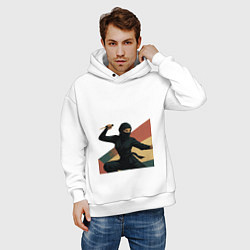 Толстовка оверсайз мужская Ниндзя девушка, цвет: белый — фото 2