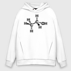 Толстовка оверсайз мужская Химическая формула спирт, цвет: белый