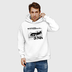 Толстовка оверсайз мужская Ниссан Сильвия, цвет: белый — фото 2