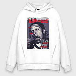 Толстовка оверсайз мужская Asap Rocky billboard, цвет: белый
