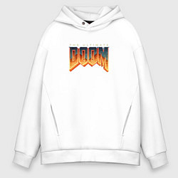 Толстовка оверсайз мужская Doom ultimate logo, цвет: белый