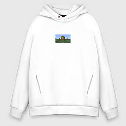 Толстовка оверсайз мужская Да ты че мем майнкрафт, цвет: белый