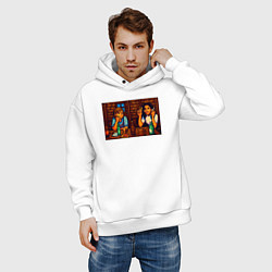 Толстовка оверсайз мужская День студента пиксель-арт мем, цвет: белый — фото 2