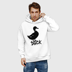 Толстовка оверсайз мужская Граффити утка, цвет: белый — фото 2