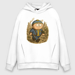 Толстовка оверсайз мужская Эрик Картман в пустоши Fallout, цвет: белый