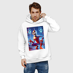 Толстовка оверсайз мужская Бендер-паук мем коллаба, цвет: белый — фото 2