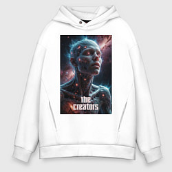 Толстовка оверсайз мужская The Creators - big space celestial, цвет: белый