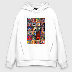 Толстовка оверсайз мужская Сектор Газа - обложки, цвет: белый