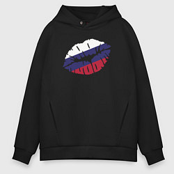Толстовка оверсайз мужская Russian kiss, цвет: черный