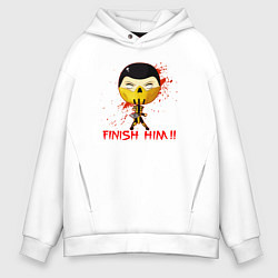 Толстовка оверсайз мужская Scorpion finish him, цвет: белый