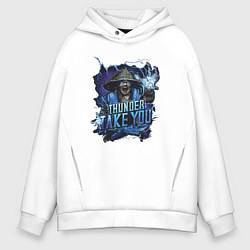 Толстовка оверсайз мужская Райден - гром заберёт тебя, цвет: белый