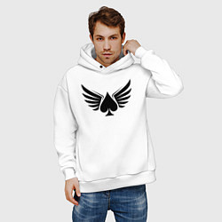 Толстовка оверсайз мужская Крылатые пики, цвет: белый — фото 2