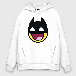 Толстовка оверсайз мужская Batman smile, цвет: белый