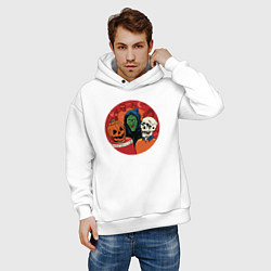 Толстовка оверсайз мужская Halloween friends, цвет: белый — фото 2