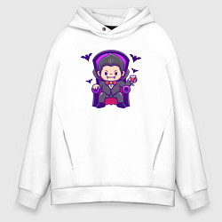 Толстовка оверсайз мужская Дракула на троне, цвет: белый