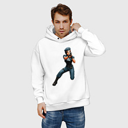 Толстовка оверсайз мужская Джилл Валентайн Resident Evil, цвет: белый — фото 2