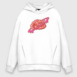Толстовка оверсайз мужская Saturn brain, цвет: белый