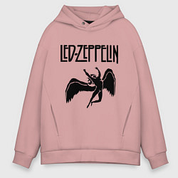 Толстовка оверсайз мужская Led Zeppelin, цвет: пыльно-розовый