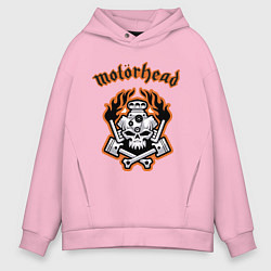 Толстовка оверсайз мужская Motorhead, цвет: светло-розовый