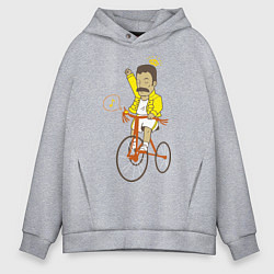 Толстовка оверсайз мужская Фредди на велосипеде, цвет: меланж