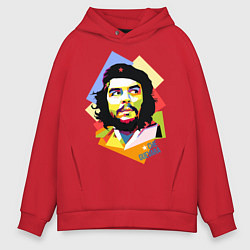 Толстовка оверсайз мужская Che Guevara Art, цвет: красный