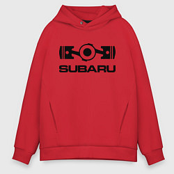 Толстовка оверсайз мужская Subaru, цвет: красный
