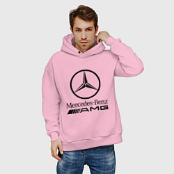 Толстовка оверсайз мужская AMG, цвет: светло-розовый — фото 2