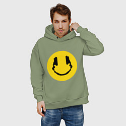 Толстовка оверсайз мужская Smile Music, цвет: авокадо — фото 2
