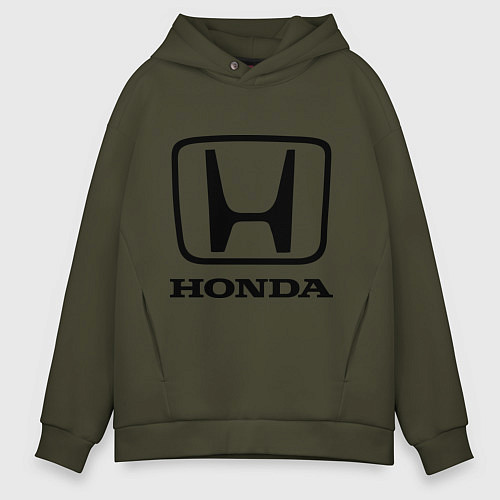 Мужское худи оверсайз Honda logo / Хаки – фото 1