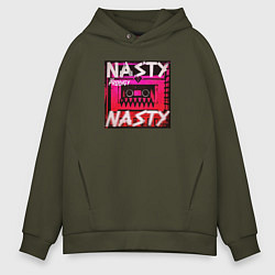 Толстовка оверсайз мужская The Prodigy: Nasty, цвет: хаки