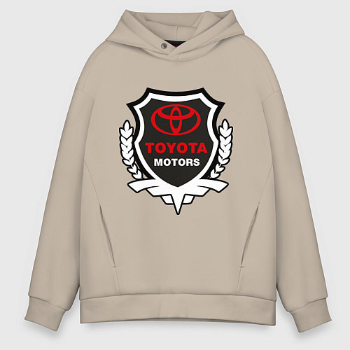 Мужское худи оверсайз Тойота моторс герб / Миндальный – фото 1