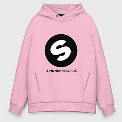 Толстовка оверсайз мужская Spinnin records, цвет: светло-розовый