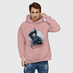 Толстовка оверсайз мужская The Witcher 3, цвет: пыльно-розовый — фото 2