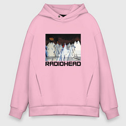 Толстовка оверсайз мужская Radiohead Winter, цвет: светло-розовый