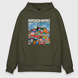 Толстовка оверсайз мужская Radiohead, цвет: хаки