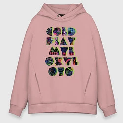Толстовка оверсайз мужская Coldplay, цвет: пыльно-розовый