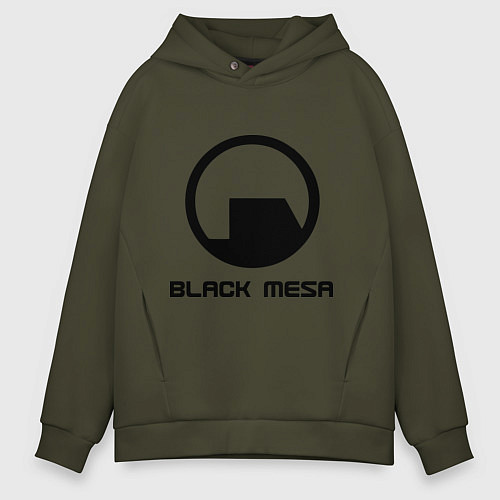 Мужское худи оверсайз Black Mesa: Logo / Хаки – фото 1