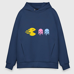 Толстовка оверсайз мужская Pac-Man: Fast Eat, цвет: тёмно-синий